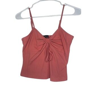 Derek Heart Coral Ribbed Knit Top